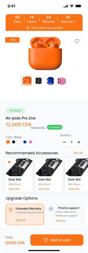 MOUMTAZO product detail screen